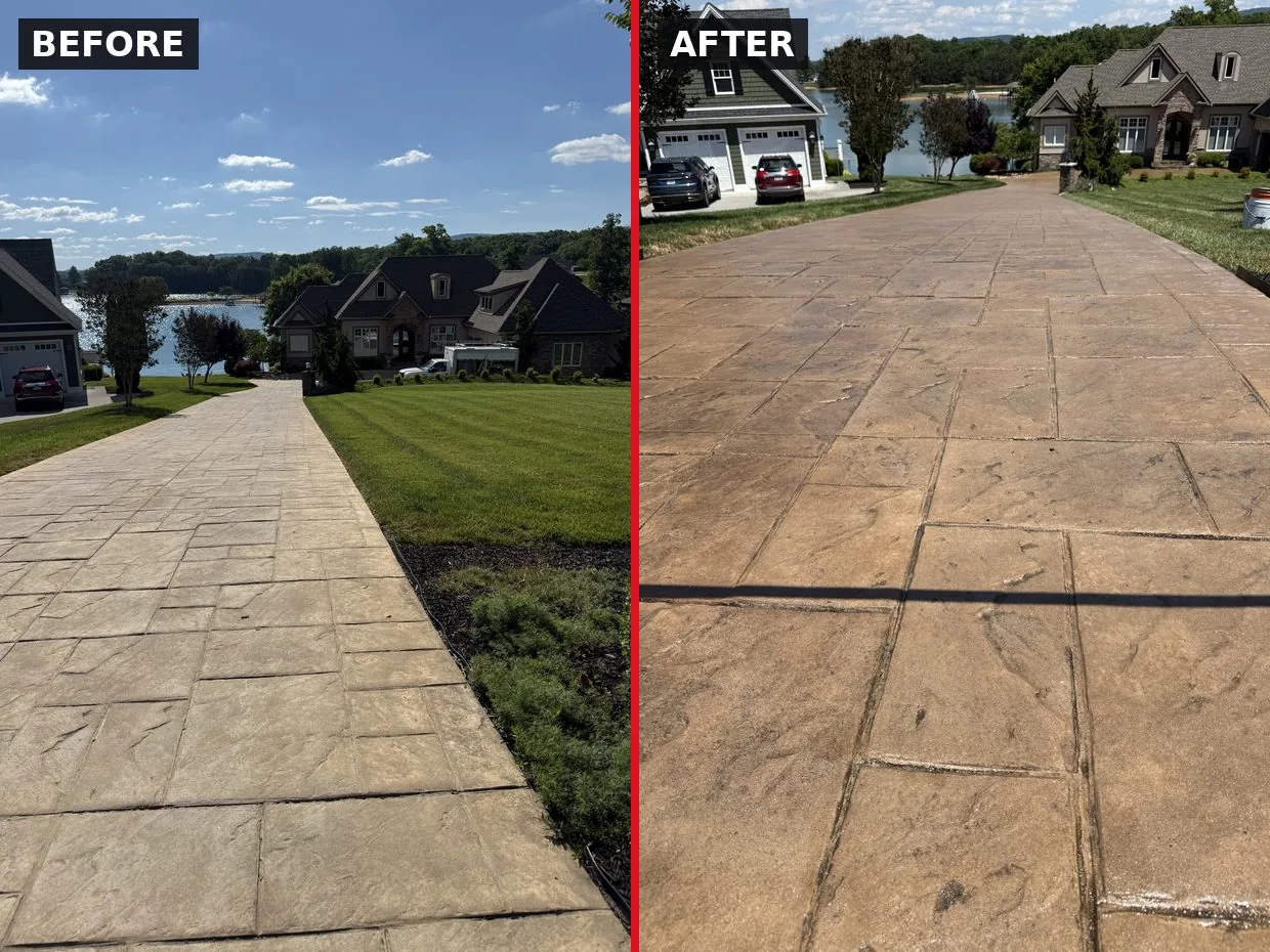 Stamped Concrete Restoration in Moneta, VA by Pro-Shine Softwash