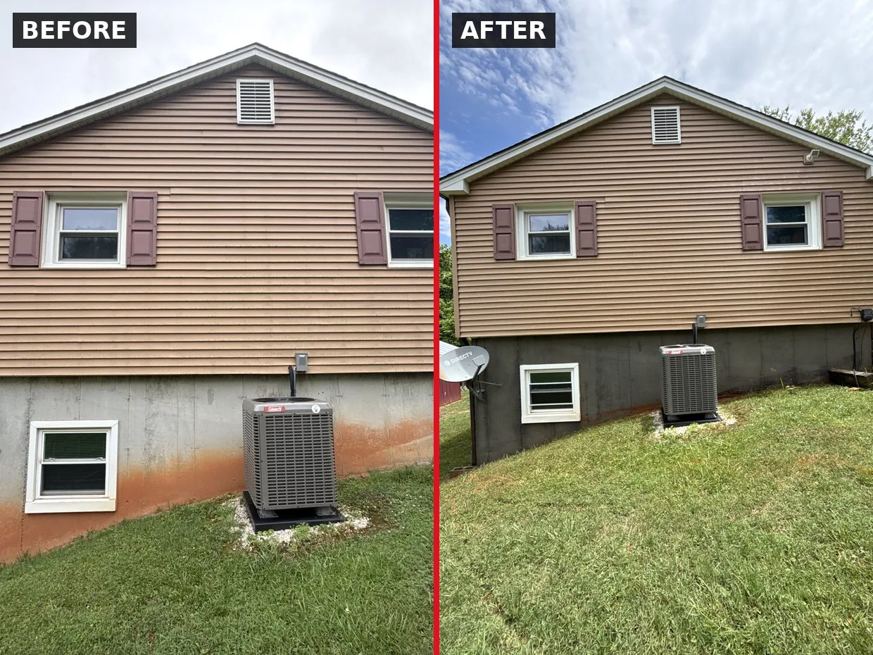 House Wash — Moneta, VA before and after by Pro-Shine Softwash
