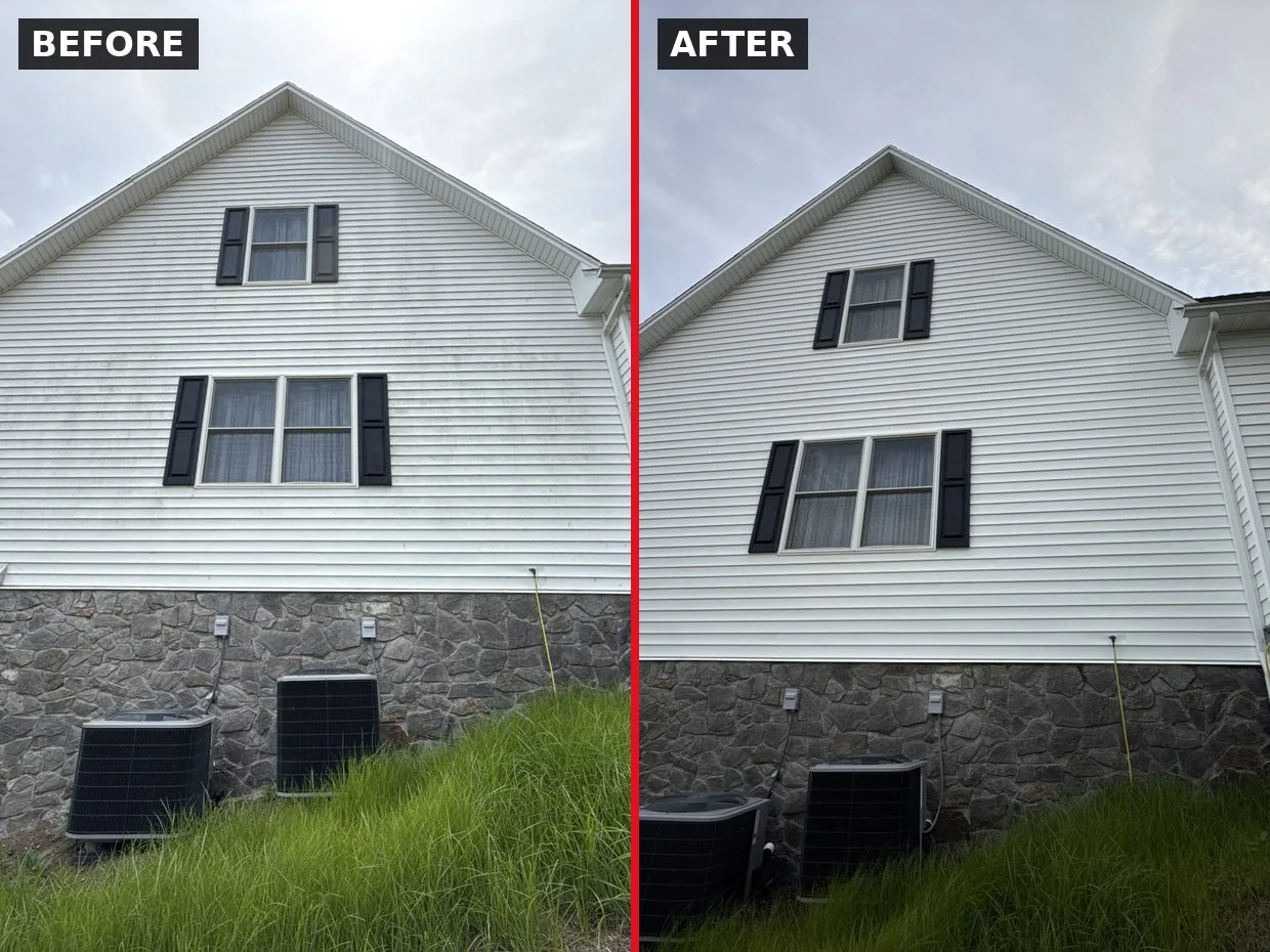 House Washing — Hardy, VA before and after by Pro-Shine Softwash