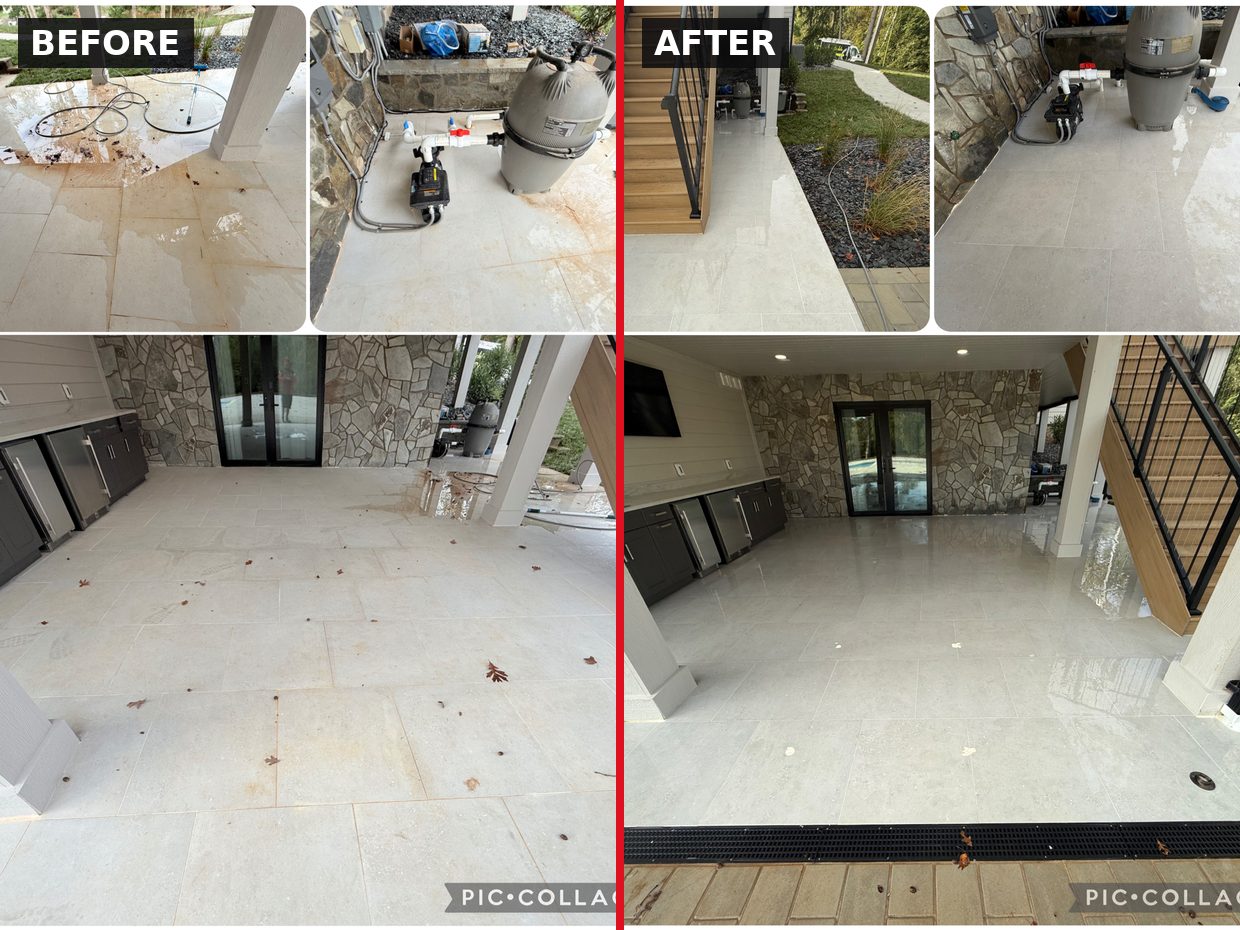 Post-Construction Patio Clean in Huddleston, VA by Pro-Shine Softwash