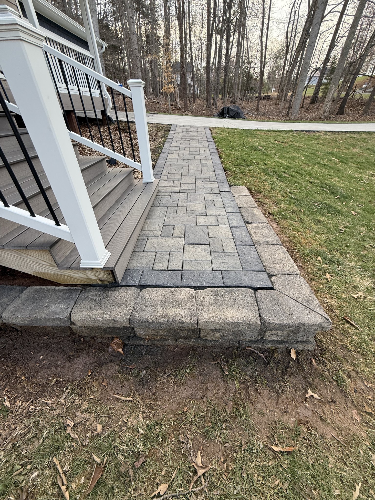 Sealed paver walkway beside the deck steps in Huddleston, VA