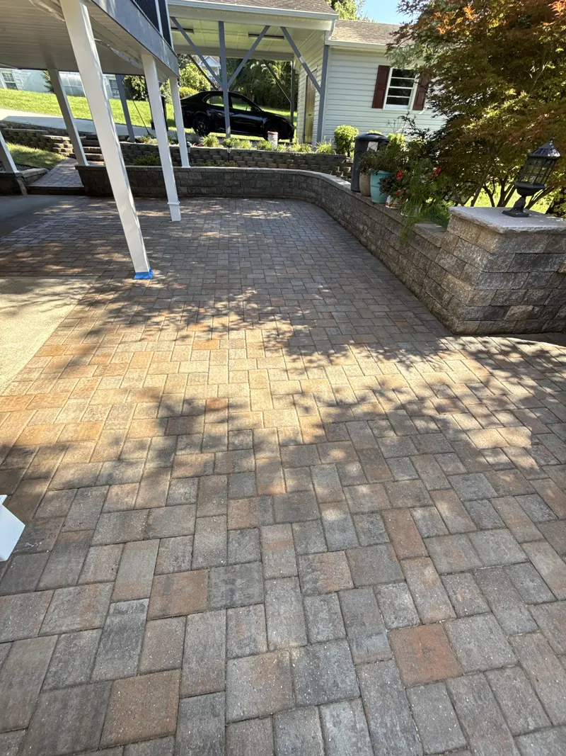 Sealed front entry paver patio in Rocky Mount, VA