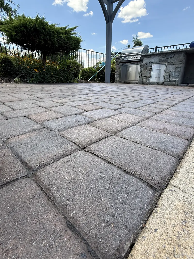 Sealed paver patio at the outdoor kitchen in Rocky Mount, VA