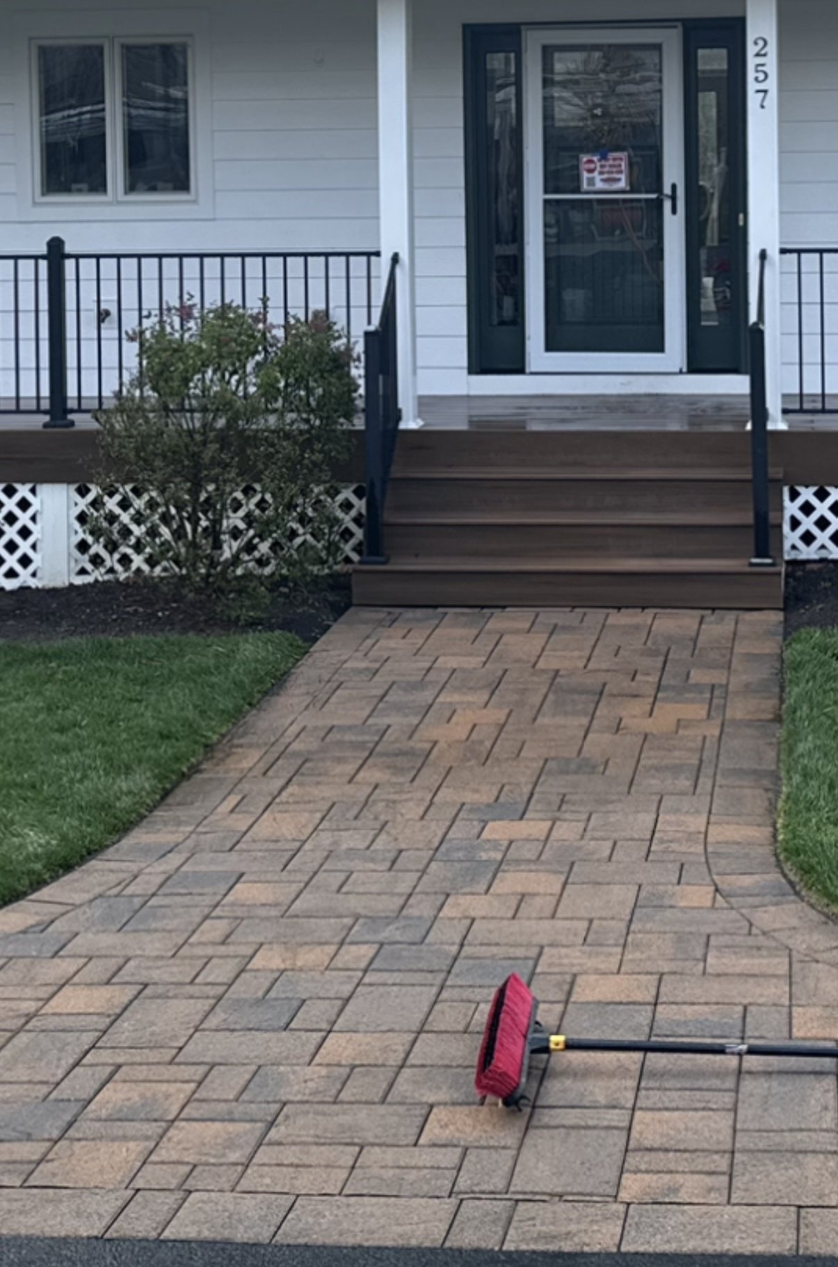 Paver walkway freshly re-sanded with joint sand in Union Hall, VA
