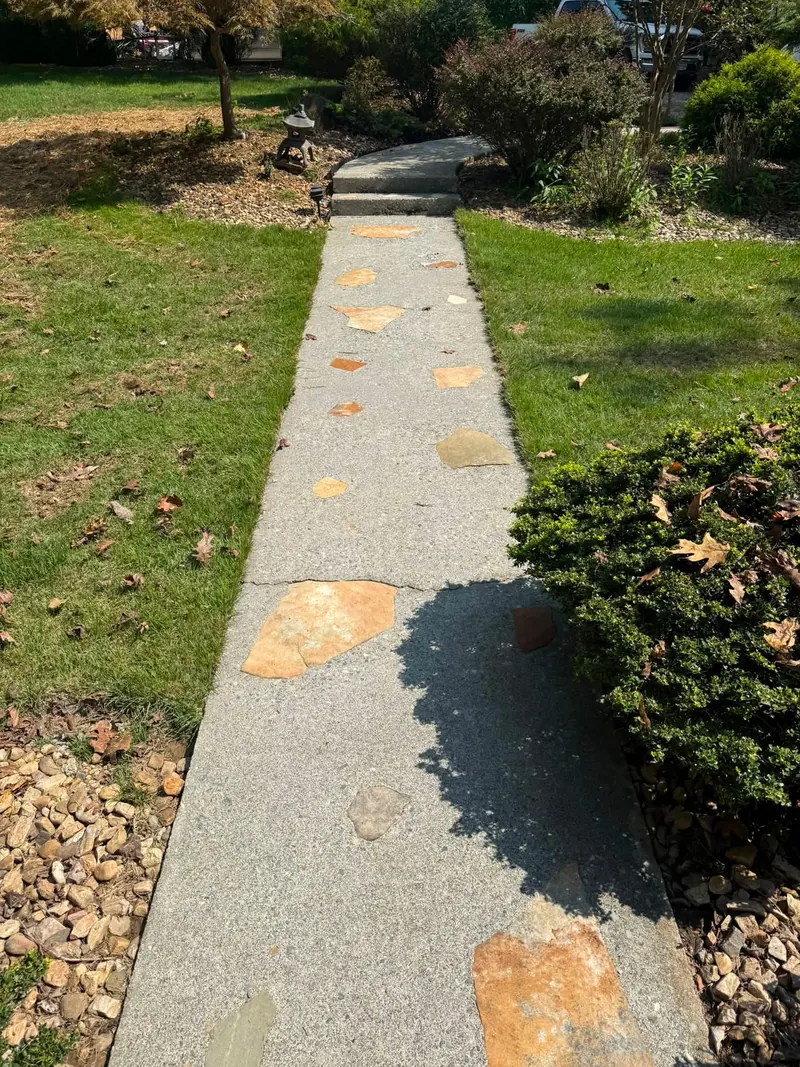 Cleaned front walkway with flagstone inlay at Smith Mountain Lake, VA