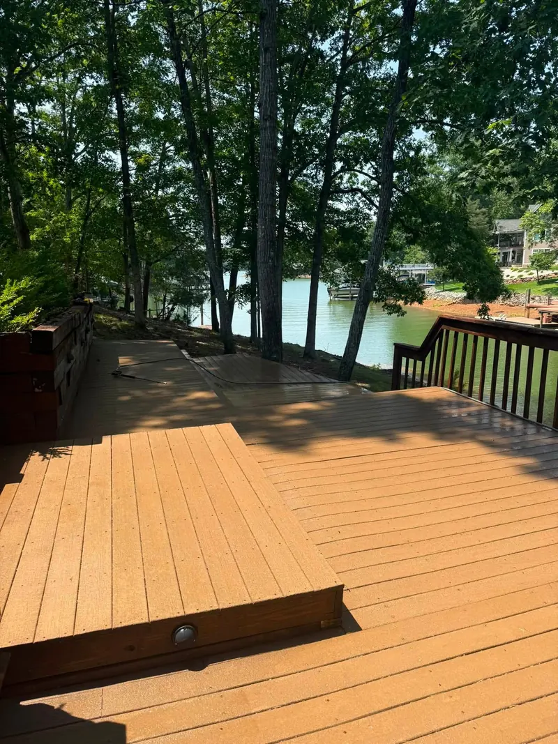 Cleaned lower composite deck at a Smith Mountain Lake, VA lake house