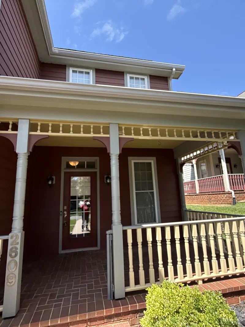 Cleaned front porch, columns and spindle railing in Vinton, VA